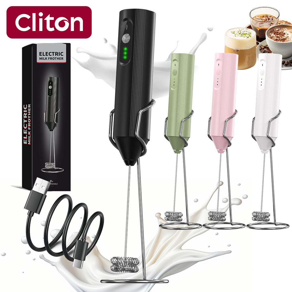 Electric Milk Frother Handheld - เครื่องตีฟองนมไฟฟ้าแบบมือถือ ชาร์จไฟได้ ไร้สาย อเนกประสงค์ สำหรับใช้ในสำนักงาน